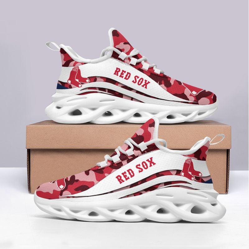 Boston Red Sox Camo Pattern Max Soul Shoes NEW019736 - Famjoys Boston Red Sox Camo Pattern Max Soul Shoes NEW019736 - Famjoys