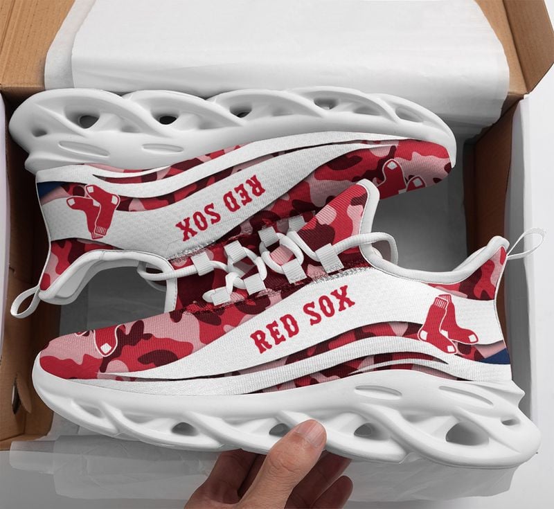 Boston Red Sox Camo Pattern Max Soul Shoes NEW019736 - Famjoys Boston Red Sox Camo Pattern Max Soul Shoes NEW019736 - Famjoys