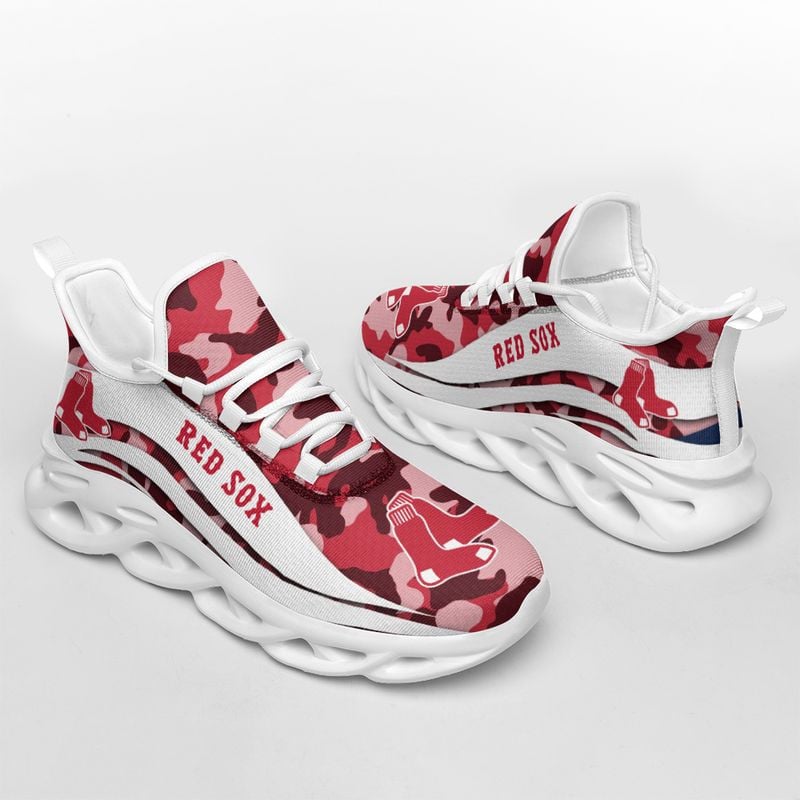 Boston Red Sox Camo Pattern Max Soul Shoes NEW019736 - Famjoys Boston Red Sox Camo Pattern Max Soul Shoes NEW019736 - Famjoys