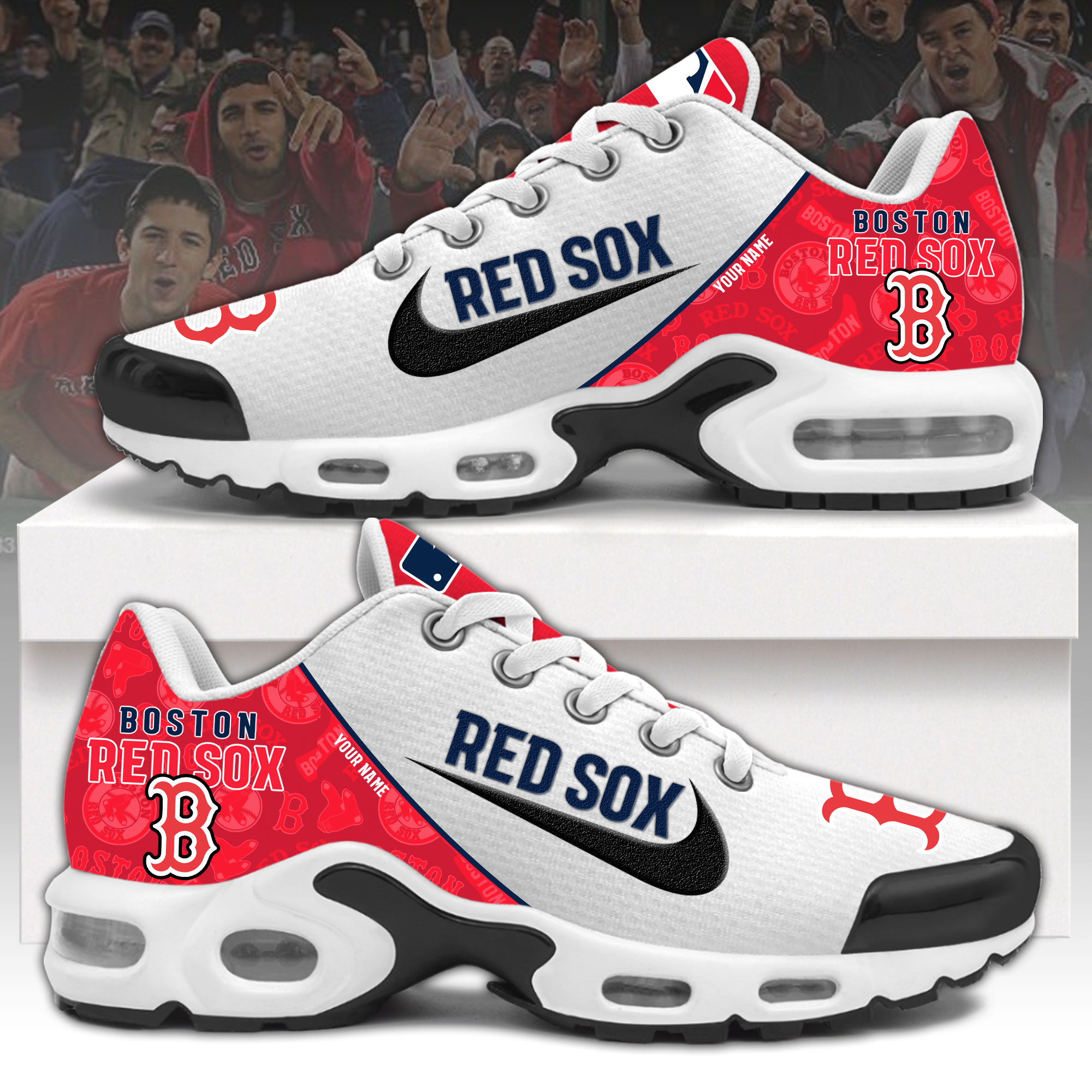 Boston Red Sox Custom Sneaker - Famjoys Boston Red Sox Custom Sneaker - Famjoys