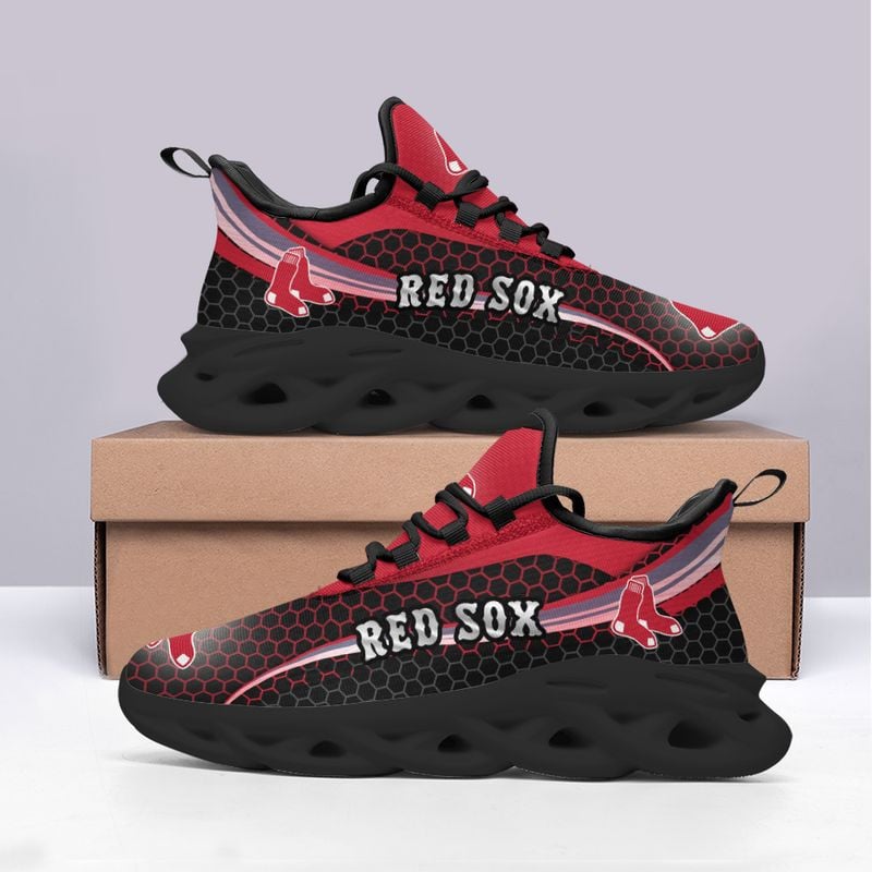 Boston Red Sox Honeycomb Pattern Max Soul Shoes NEW019336 - Famjoys Boston Red Sox Honeycomb Pattern Max Soul Shoes NEW019336 - Famjoys