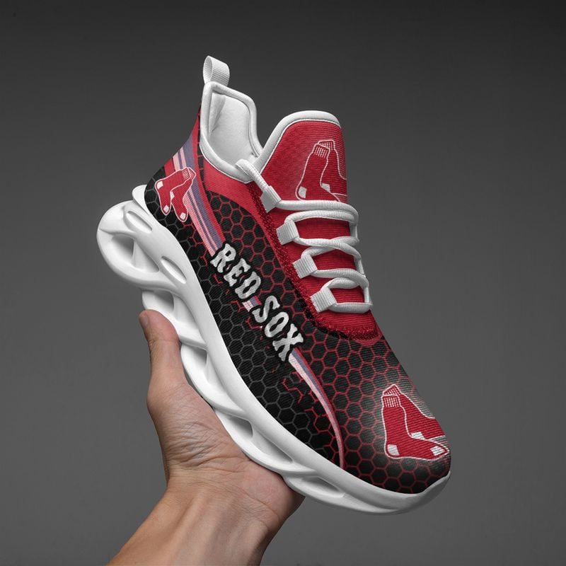 Boston Red Sox Honeycomb Pattern Max Soul Shoes NEW019336 - Famjoys Boston Red Sox Honeycomb Pattern Max Soul Shoes NEW019336 - Famjoys