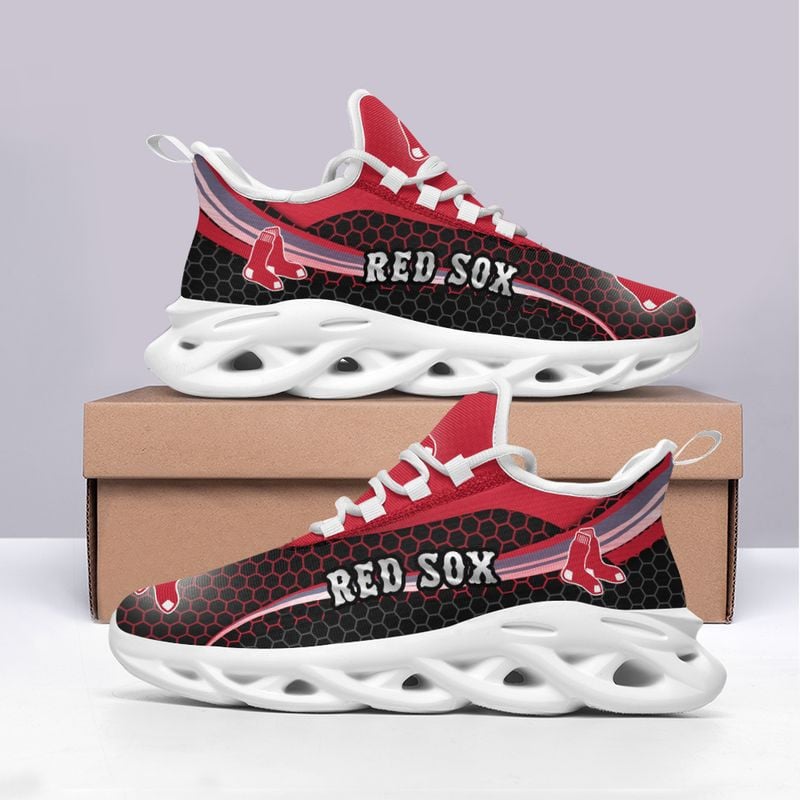 Boston Red Sox Honeycomb Pattern Max Soul Shoes NEW019336 - Famjoys Boston Red Sox Honeycomb Pattern Max Soul Shoes NEW019336 - Famjoys
