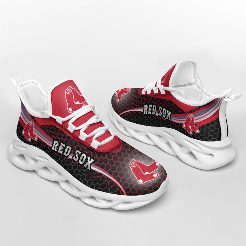 Boston Red Sox Honeycomb Pattern Max Soul Shoes NEW019336 - Famjoys Boston Red Sox Honeycomb Pattern Max Soul Shoes NEW019336 - Famjoys
