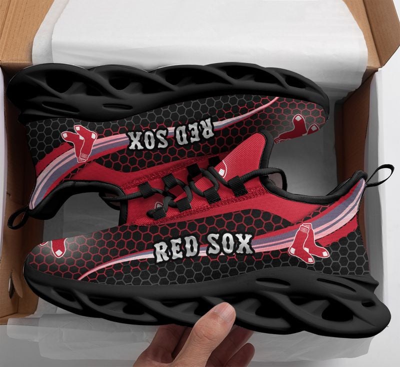 Boston Red Sox Honeycomb Pattern Max Soul Shoes NEW019336 - Famjoys Boston Red Sox Honeycomb Pattern Max Soul Shoes NEW019336 - Famjoys