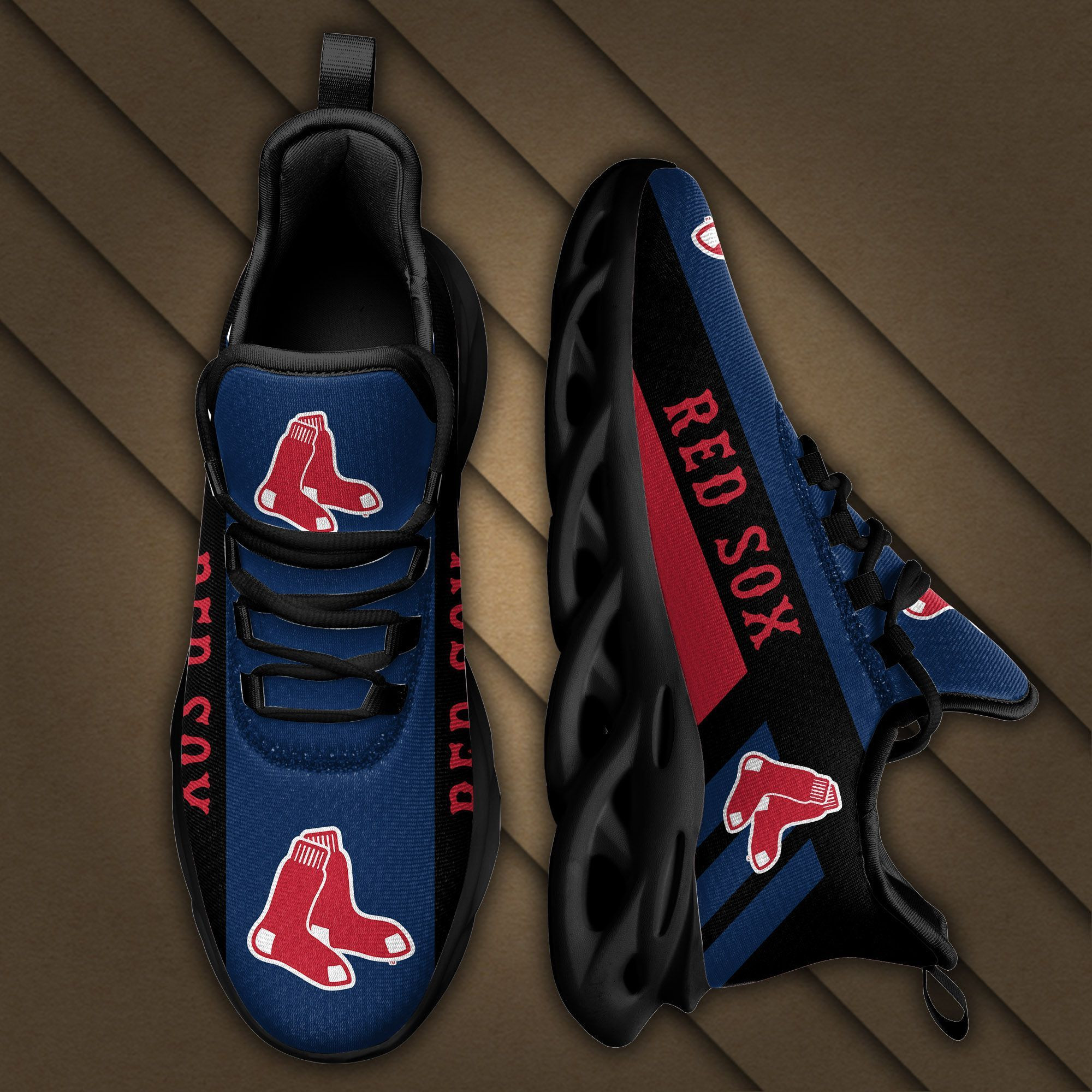 Boston Red Sox Max Soul Sneakers Shoes - Famjoys Boston Red Sox Max Soul Sneakers Shoes - Famjoys