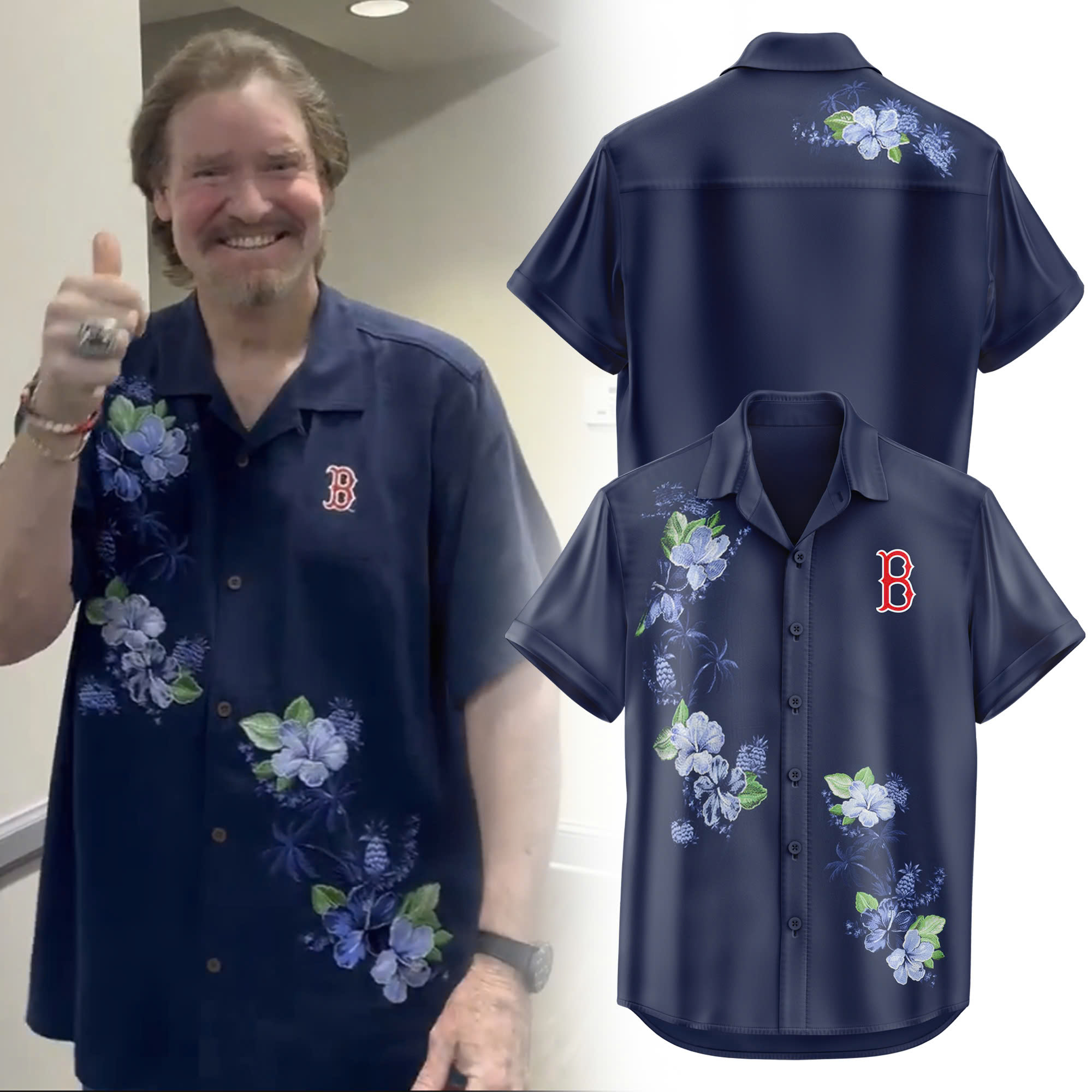 Boston Red Sox Premium HawaiianShirt - Famjoys Boston Red Sox Premium HawaiianShirt - Famjoys