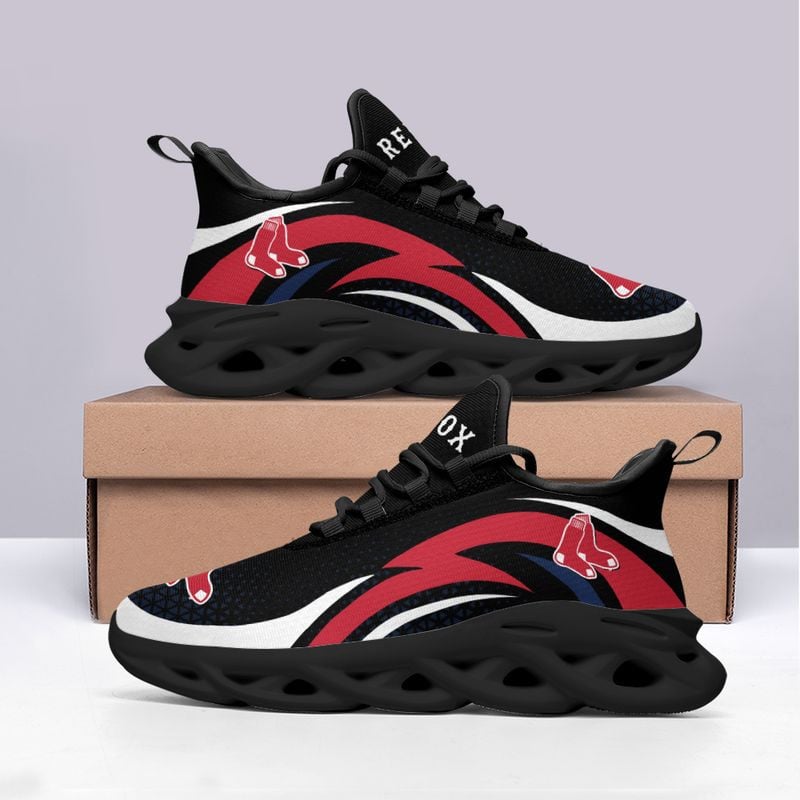 Boston Red Sox Triangle Abstract Pattern Max Soul Shoes NEW054536 - Famjoys Boston Red Sox Triangle Abstract Pattern Max Soul Shoes NEW054536 - Famjoys