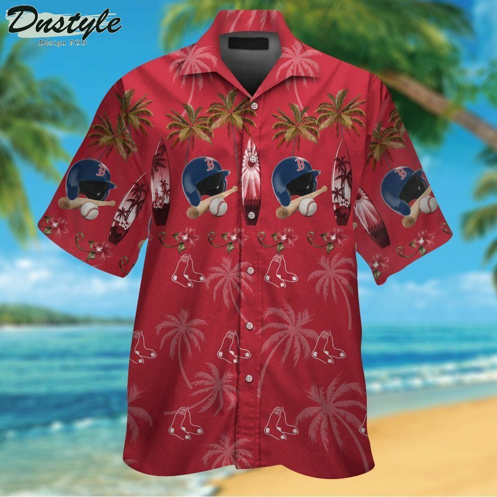 Boston Red Sox Tropical Aloha Hawaiian Shirt - Famjoys Boston Red Sox Tropical Aloha Hawaiian Shirt - Famjoys