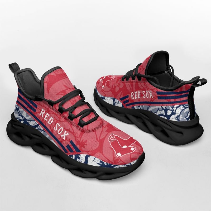 Boston Red Sox Tropical Flowers Max Soul Shoes NLA066136 - Famjoys Boston Red Sox Tropical Flowers Max Soul Shoes NLA066136 - Famjoys