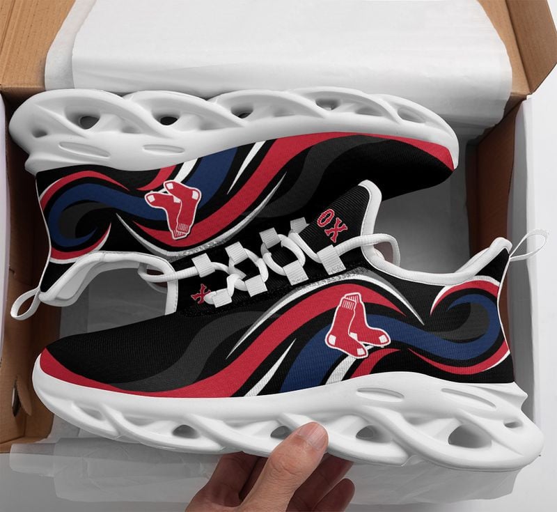Boston Red Sox Wavy Style Max Soul Shoes NEW054736 - Famjoys Boston Red Sox Wavy Style Max Soul Shoes NEW054736 - Famjoys