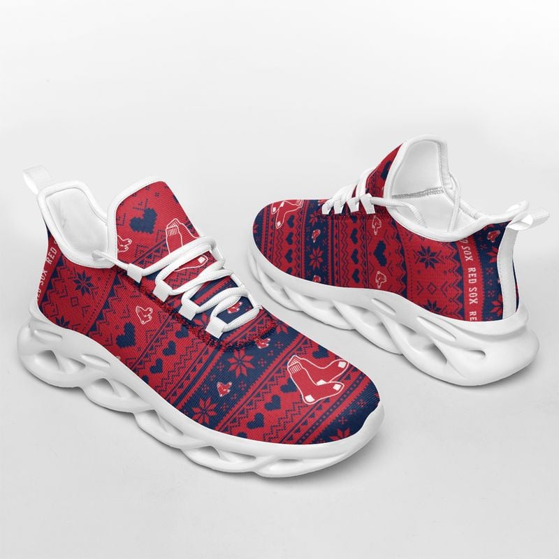 Boston Red Sox X-max Patterns Max Soul Shoes NEW055236 - Famjoys Boston Red Sox X-max Patterns Max Soul Shoes NEW055236 - Famjoys