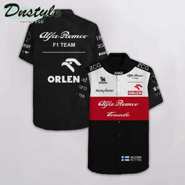 Bottas Alfa Romeo F1 Team Hawaiian Shirt - Famjoys Bottas Alfa Romeo F1 Team Hawaiian Shirt - Famjoys