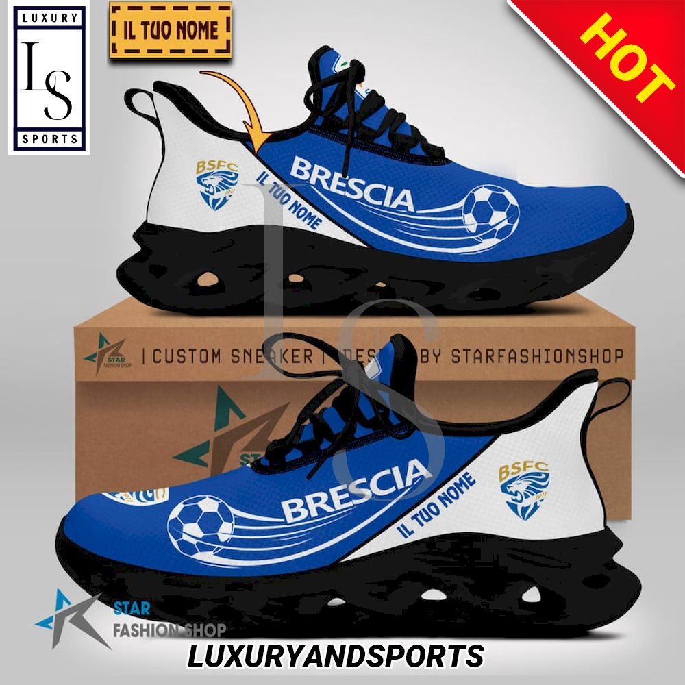 Brescia Calcio Serie B Custom Name Max Soul Shoes - Famjoys Brescia Calcio Serie B Custom Name Max Soul Shoes - Famjoys