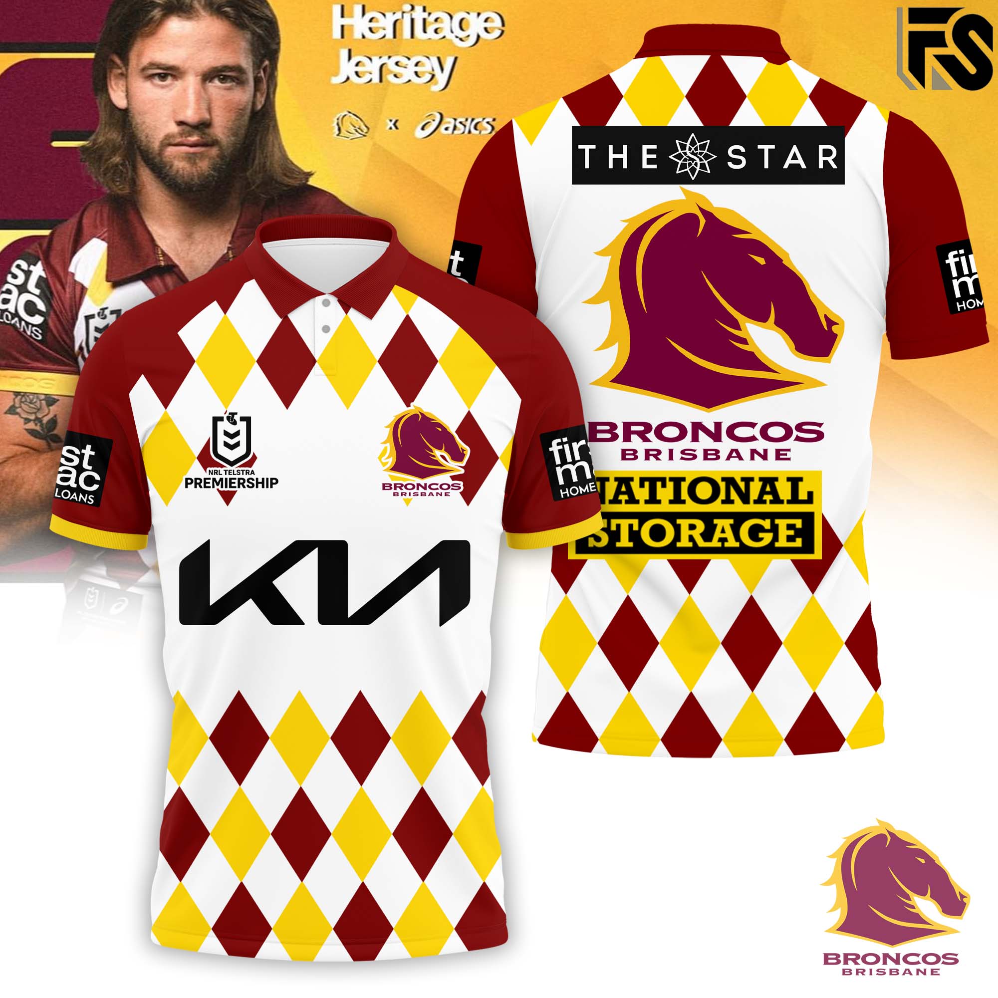Brisbane Broncos 1994 Polo - Famjoys Brisbane Broncos 1994 Polo - Famjoys
