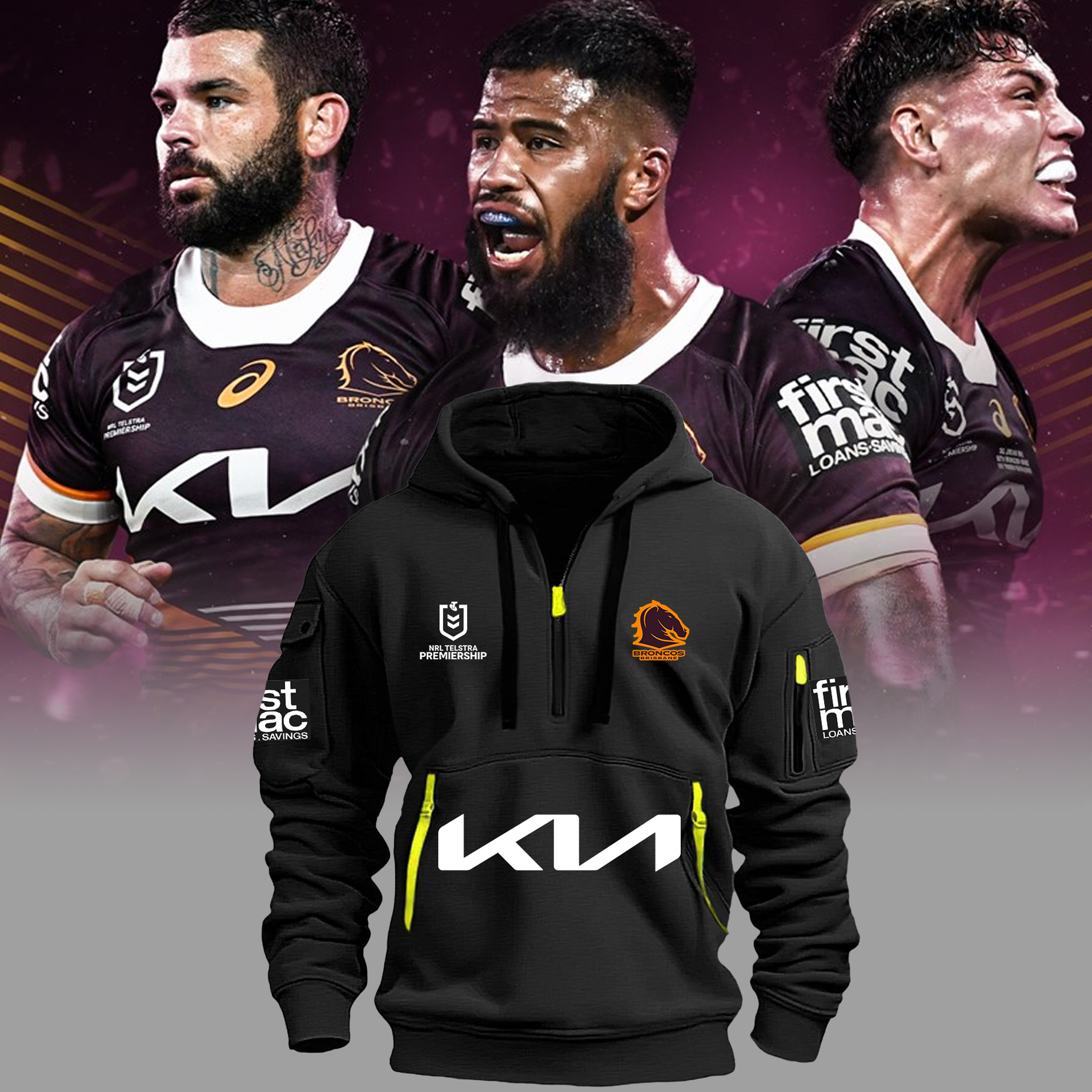 Brisbane Broncos New Hoodie Black 2024 - Famjoys Brisbane Broncos New Hoodie Black 2024 - Famjoys