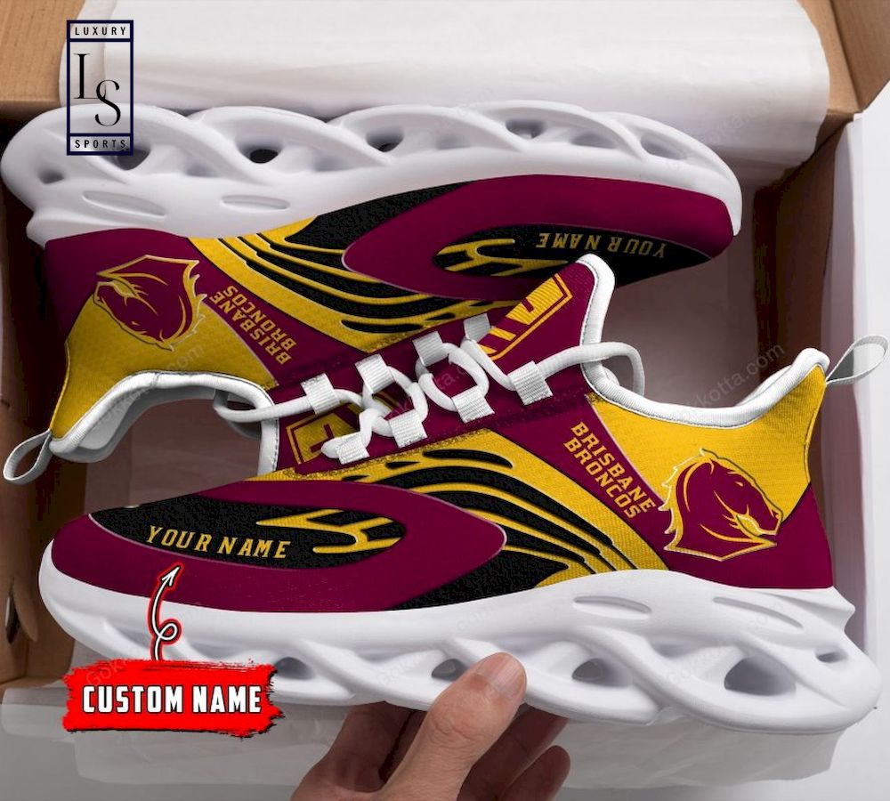 Brisbane Broncos NRL Personalized Max Soul Shoes - Famjoys Brisbane Broncos NRL Personalized Max Soul Shoes - Famjoys