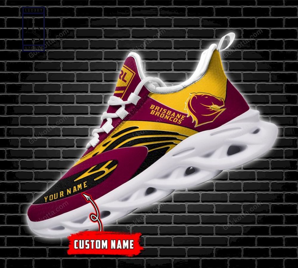 Brisbane Broncos NRL Personalized Max Soul Shoes - Famjoys Brisbane Broncos NRL Personalized Max Soul Shoes - Famjoys