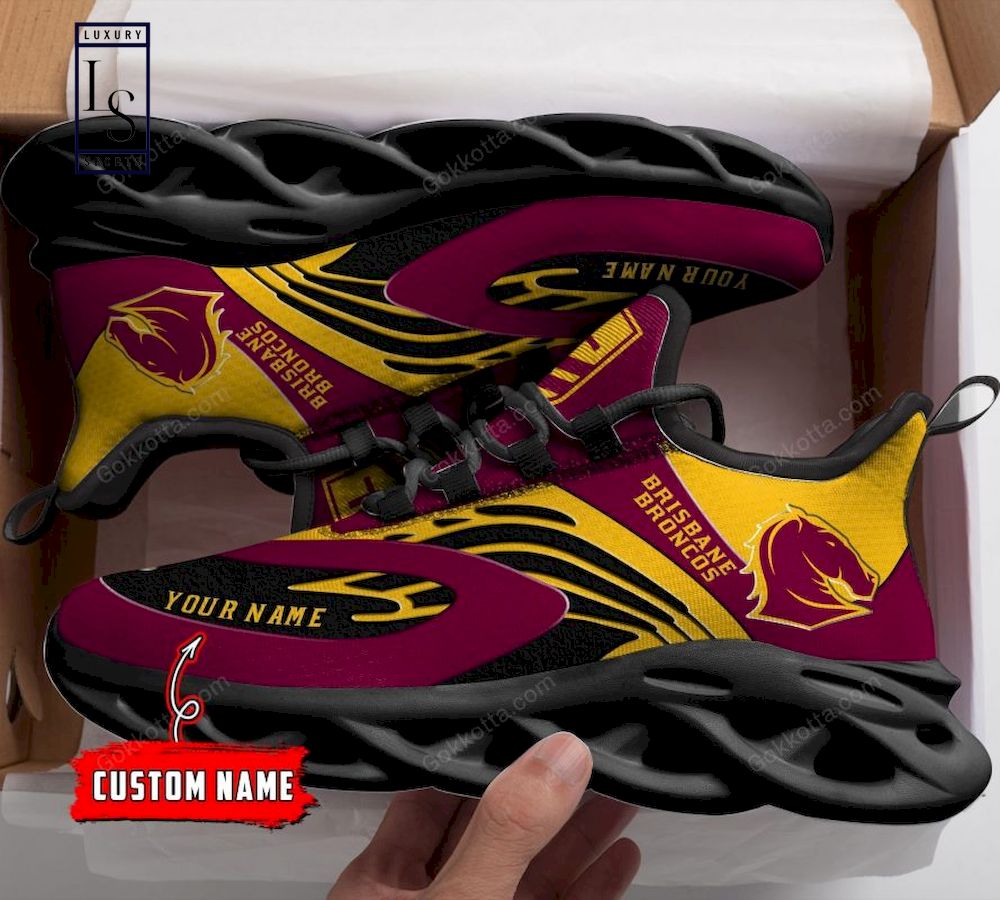 Brisbane Broncos NRL Personalized Max Soul Shoes - Famjoys Brisbane Broncos NRL Personalized Max Soul Shoes - Famjoys