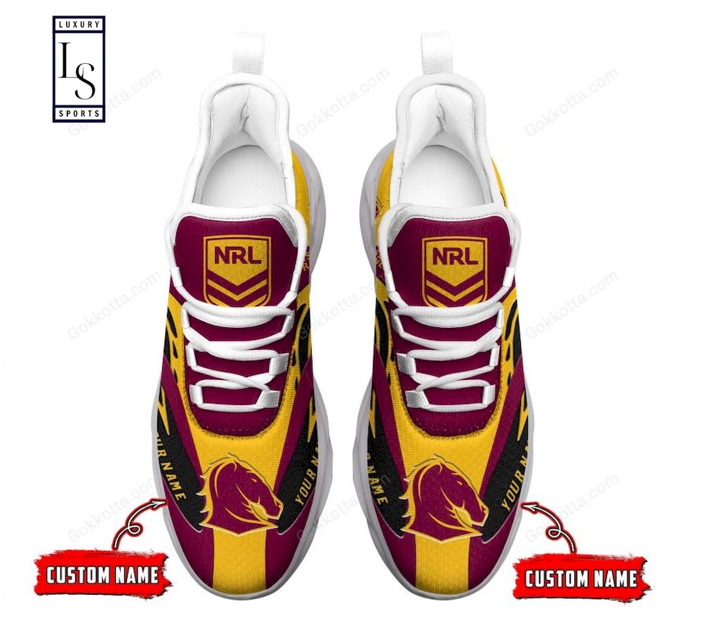 Brisbane Broncos NRL Personalized Max Soul Shoes - Famjoys Brisbane Broncos NRL Personalized Max Soul Shoes - Famjoys