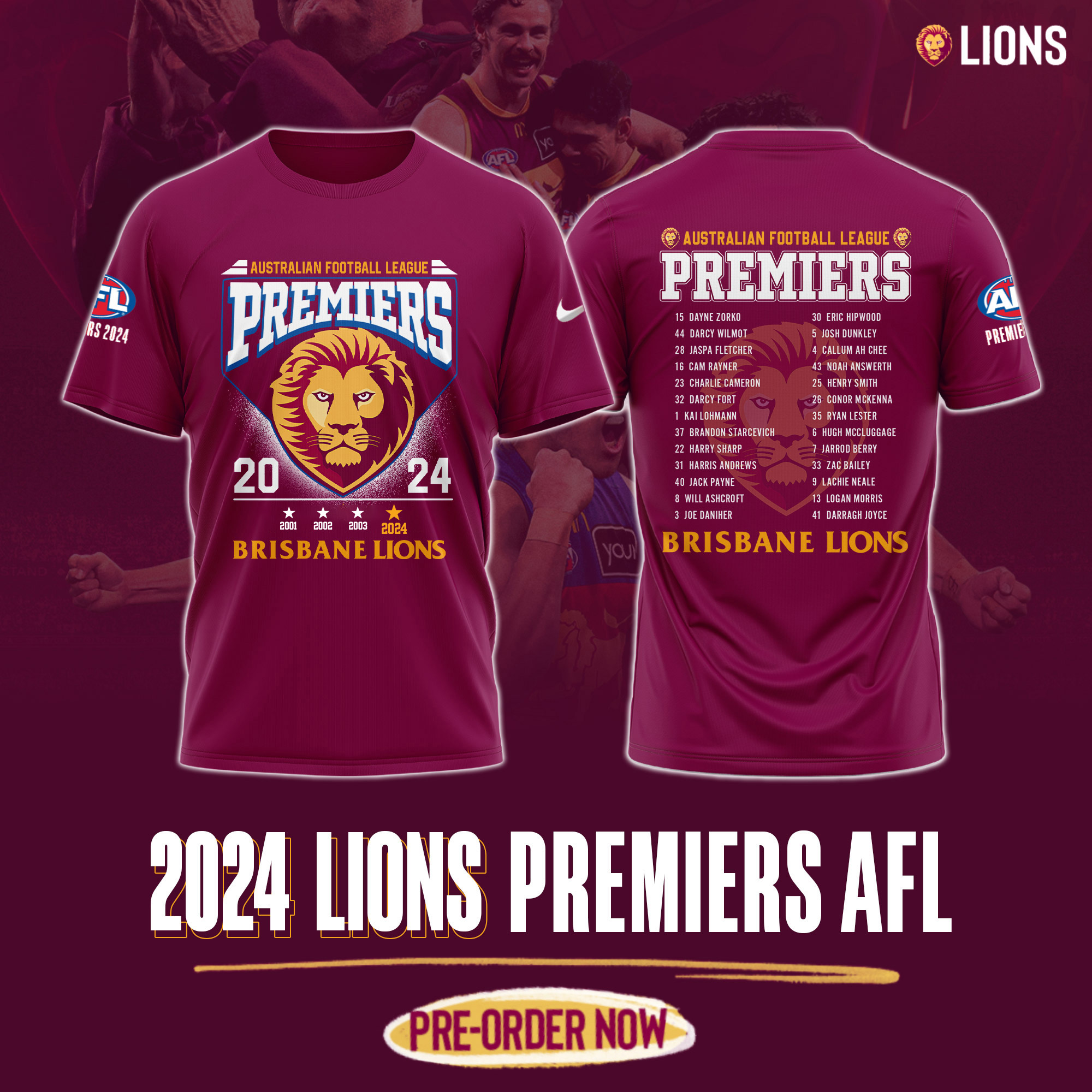 Brisbane Lions AFL Final PREMIERS T Shirt - Famjoys Brisbane Lions AFL Final PREMIERS T Shirt - Famjoys