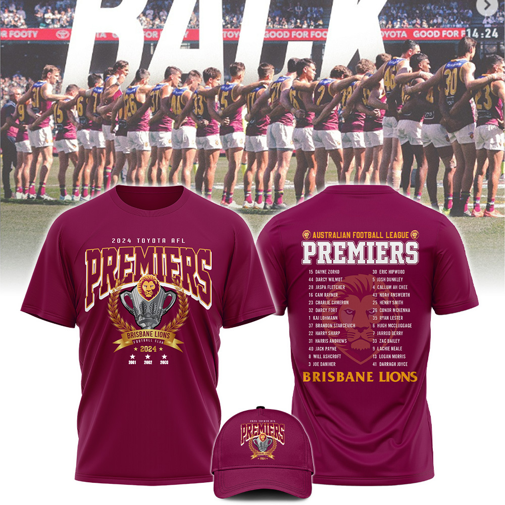 Brisbane Lions AFL Final PREMIERS T Shirt v1 - Famjoys Brisbane Lions AFL Final PREMIERS T Shirt v1 - Famjoys