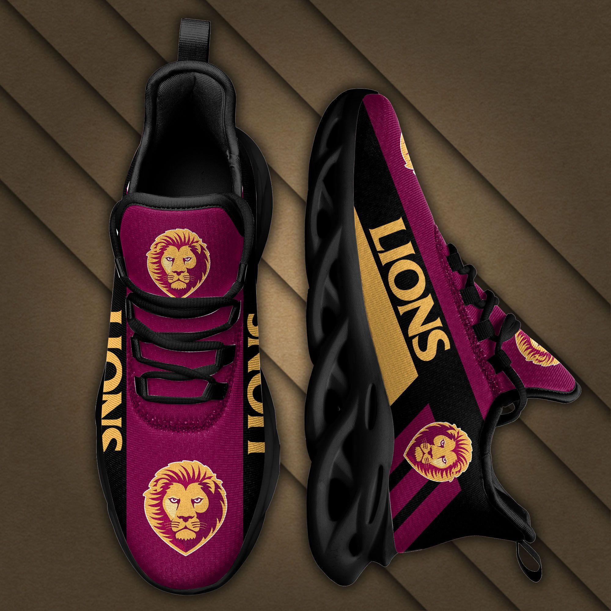 Brisbane Lions Max Soul Sneakers Shoes - Famjoys Brisbane Lions Max Soul Sneakers Shoes - Famjoys