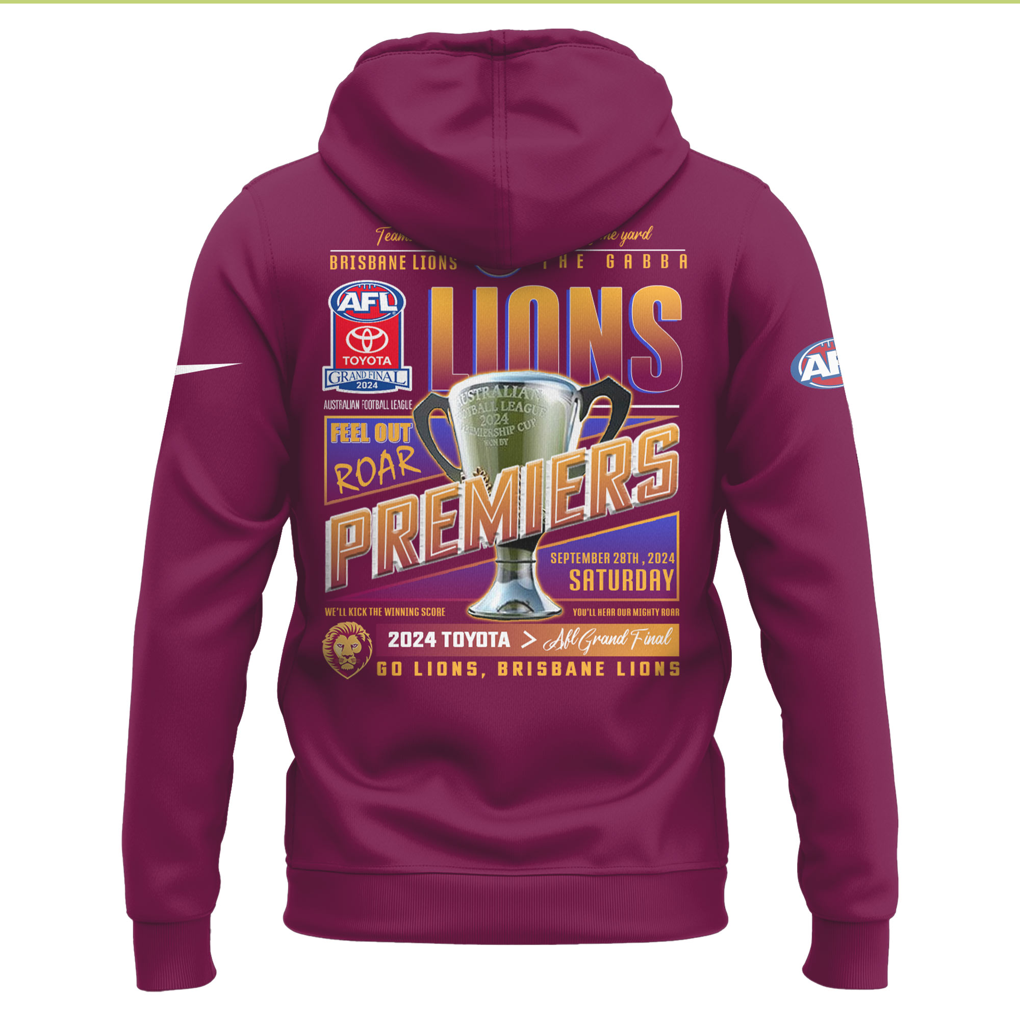 Brisbane Lions Premiers Hoodie Version 3 - Famjoys Brisbane Lions Premiers Hoodie Version 3 - Famjoys