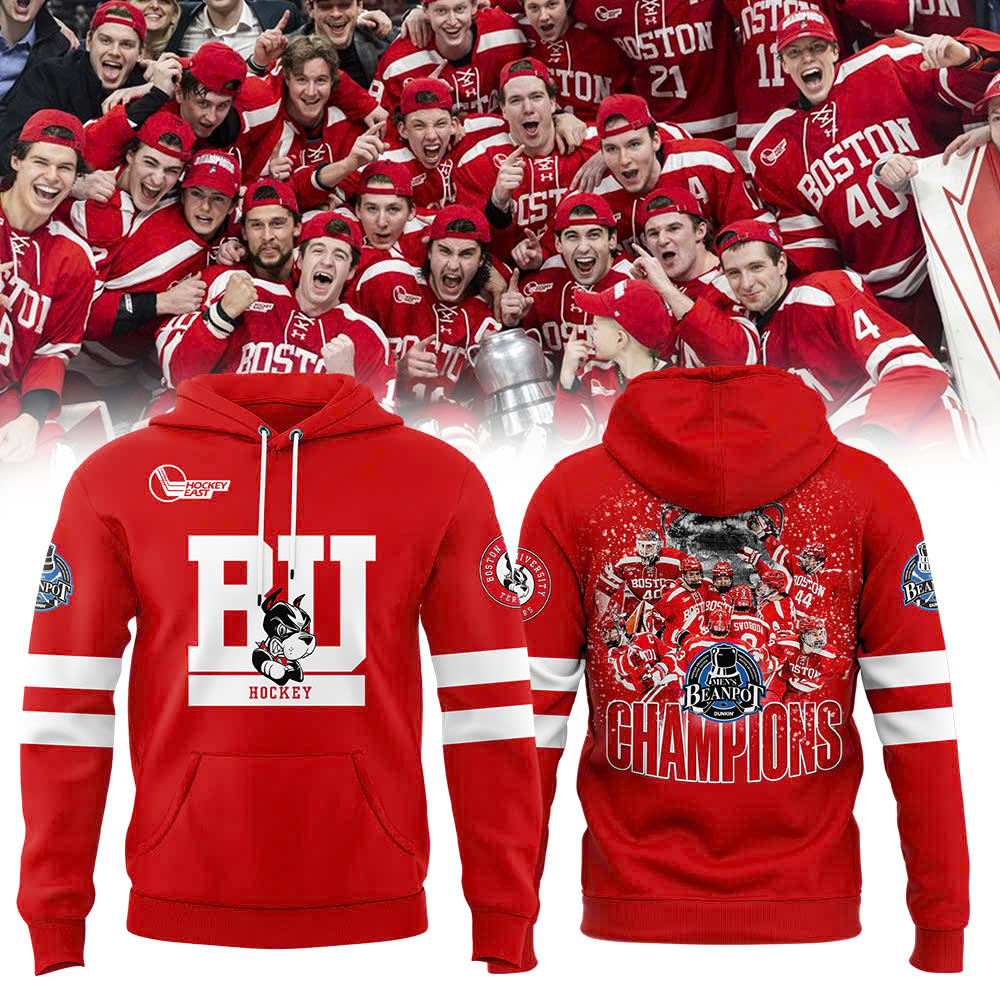 BU Hockey 2025 Beanpot MVP Champions Hoodie - Famjoys BU Hockey 2025 Beanpot MVP Champions Hoodie - Famjoys