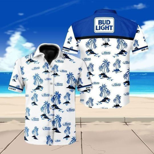 Bud Light Beer Floral Hawaiian Graphic Print Short Sleeve Hawaiian Casual Shirt - Famjoys Bud Light Beer Floral Hawaiian Graphic Print Short Sleeve Hawaiian Casual Shirt - Famjoys