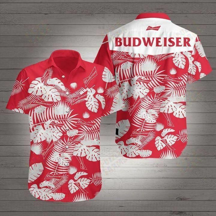 Budweiser Beer Floral Hawaiian Shirt - Famjoys Budweiser Beer Floral Hawaiian Shirt - Famjoys