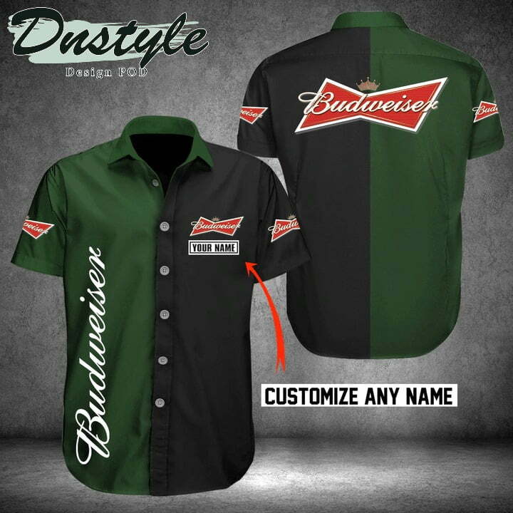 Budweiser Custom Name Hawaiian Shirt - Famjoys Budweiser Custom Name Hawaiian Shirt - Famjoys