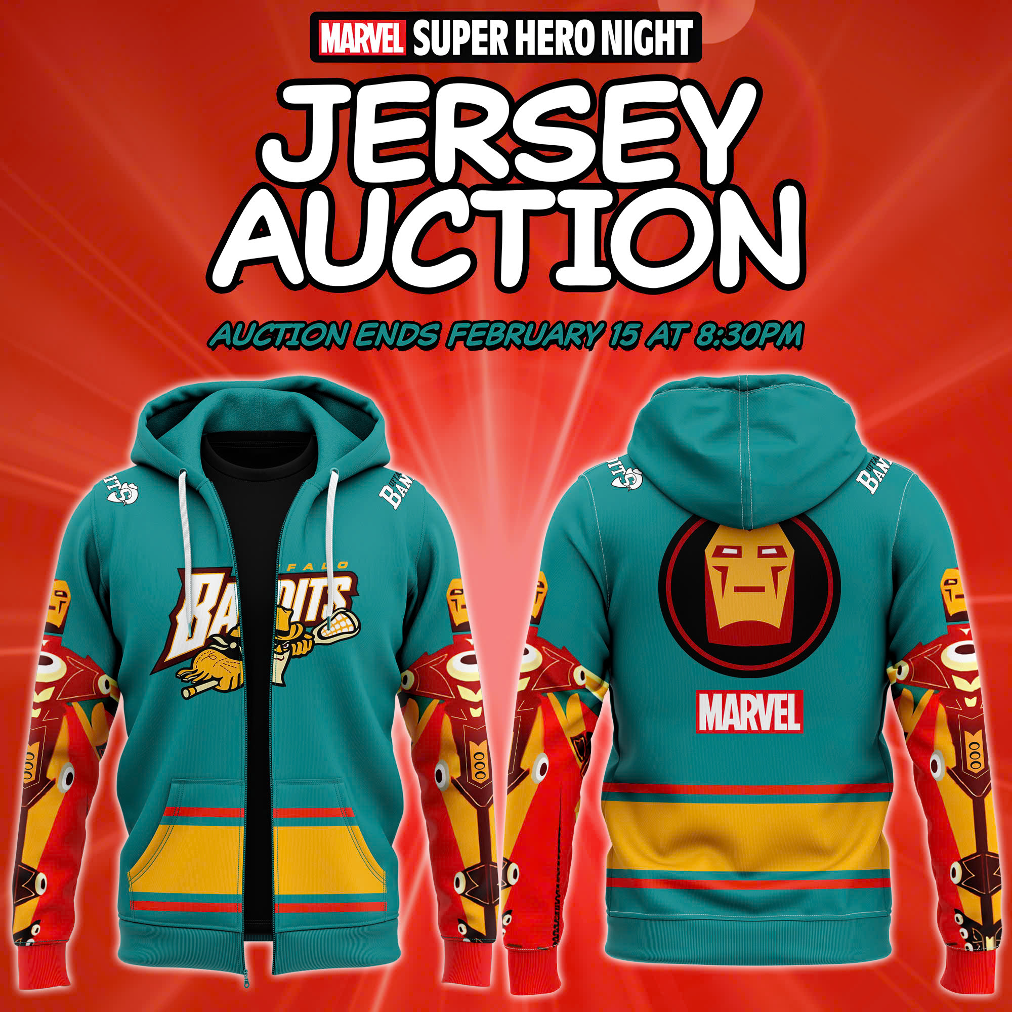 Buffalo Bandits Marval Supper Hero Night Zip Hoodie 2025 - Famjoys Buffalo Bandits Marval Supper Hero Night Zip Hoodie 2025 - Famjoys