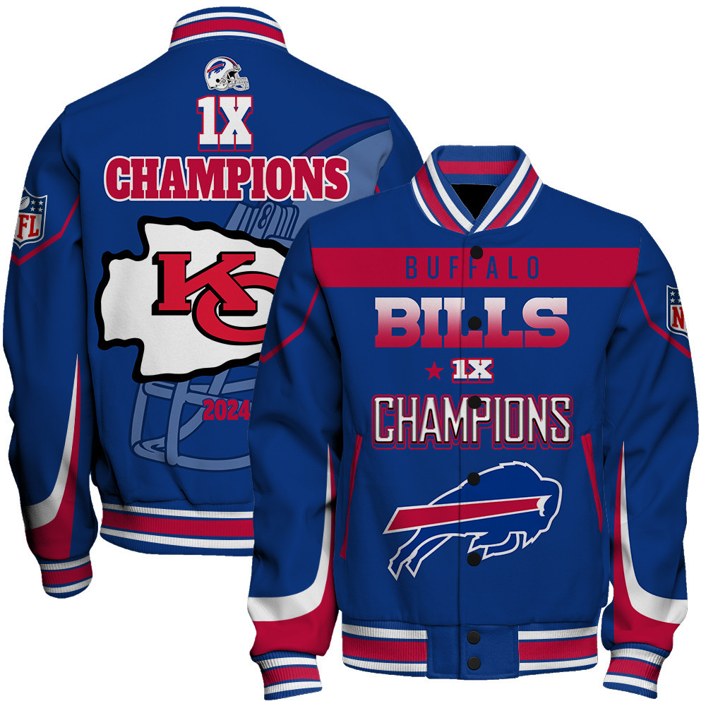 Buffalo Bills 1X Super Bowl Champions Style Varsity Jacket - Famjoys Buffalo Bills 1X Super Bowl Champions Style Varsity Jacket - Famjoys