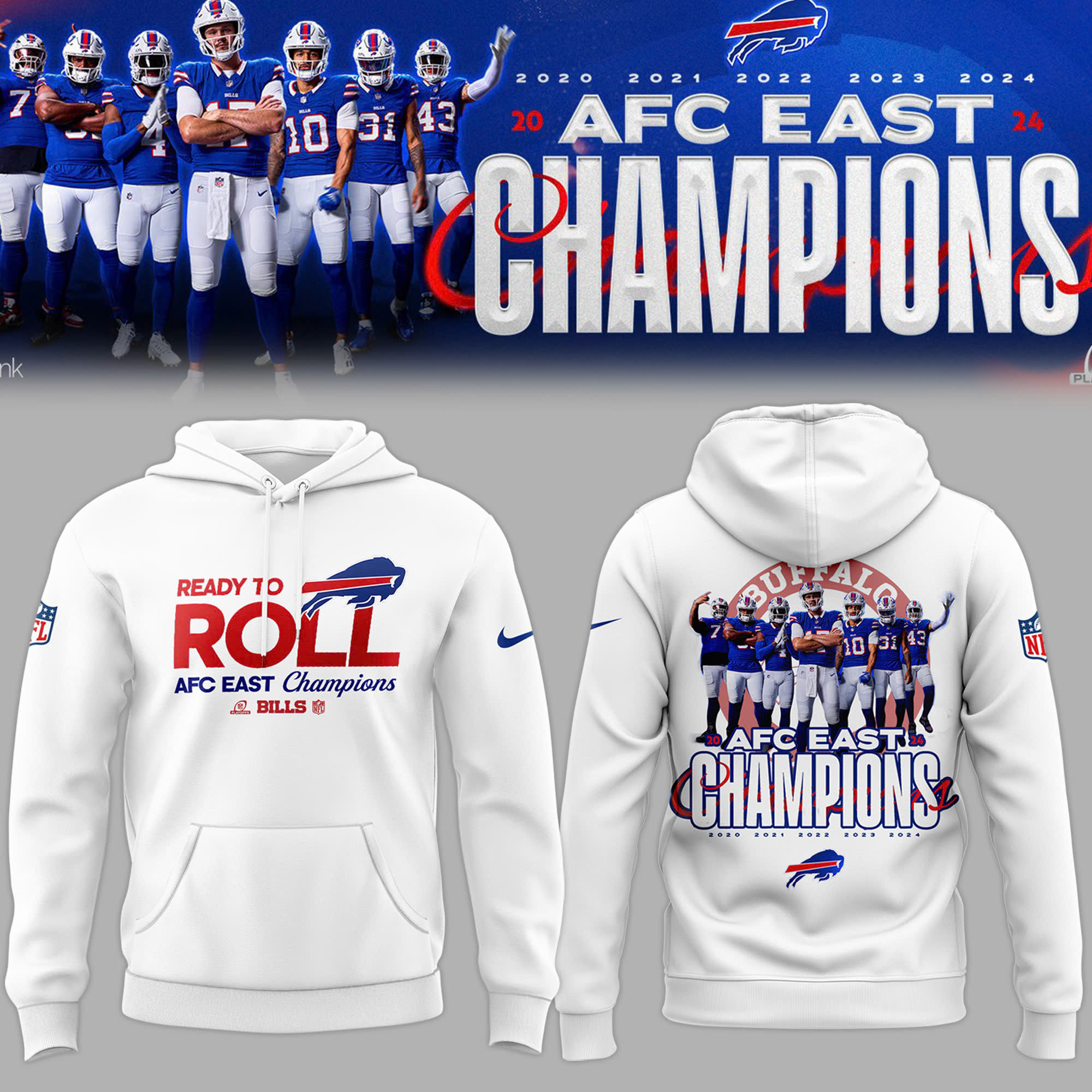 Buffalo Bills AFC East Division Champions Hoodie - Famjoys Buffalo Bills AFC East Division Champions Hoodie - Famjoys