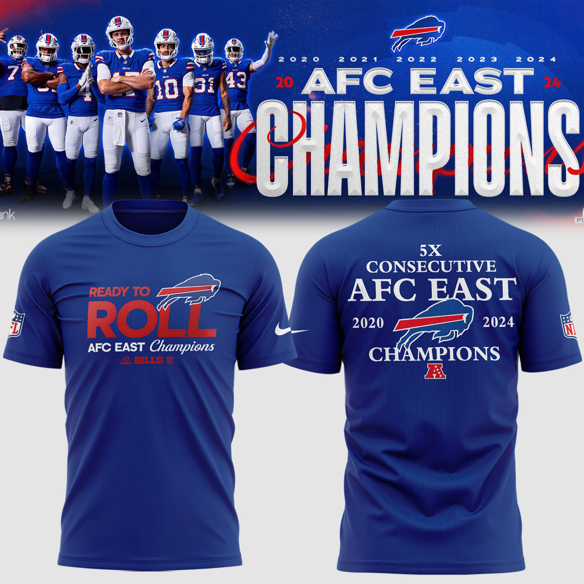 Buffalo Bills AFC East Division Champions Locker Room Trophy Tee - Famjoys Buffalo Bills AFC East Division Champions Locker Room Trophy Tee - Famjoys