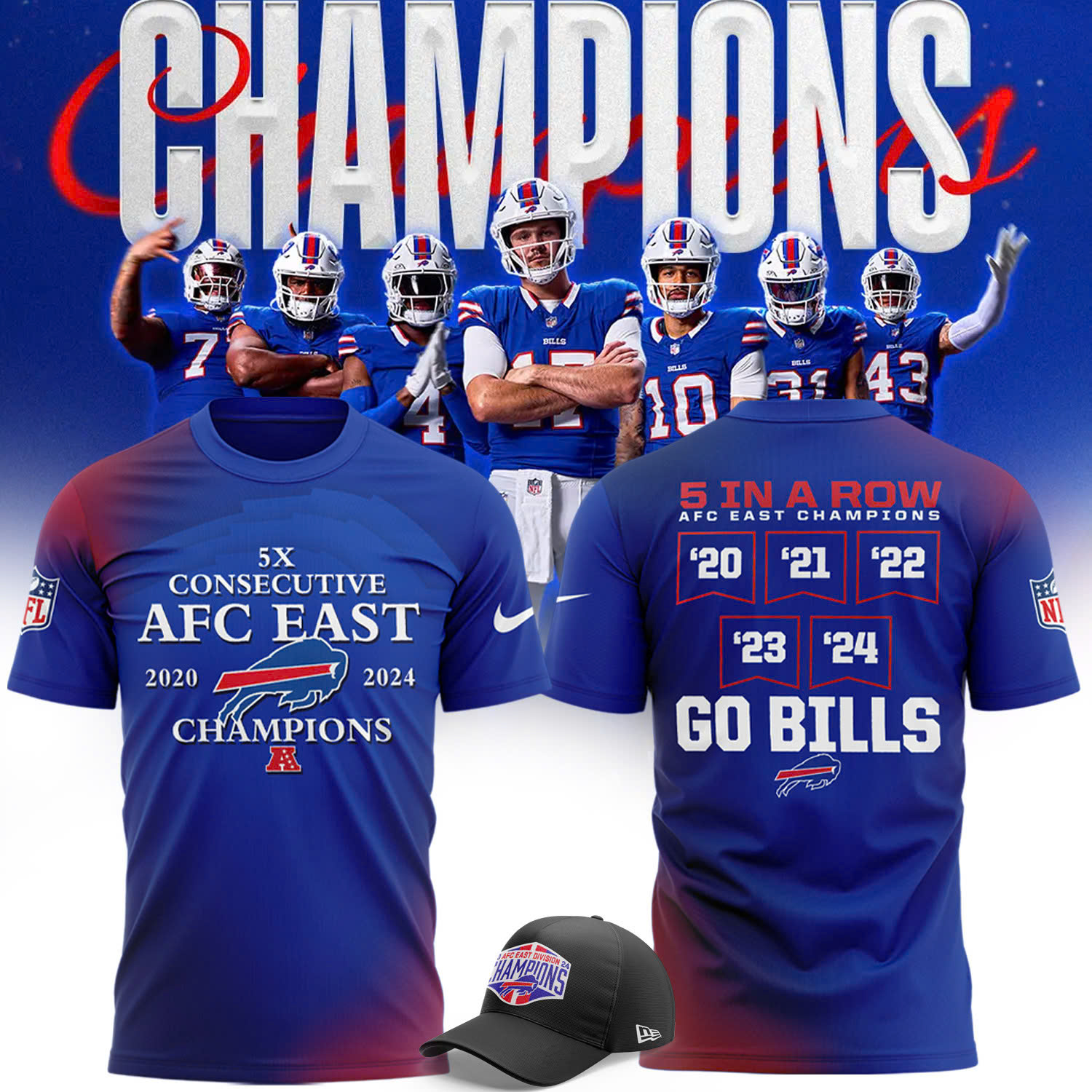 Buffalo Bills AFC East Division Champions Premium Shirt - Famjoys Buffalo Bills AFC East Division Champions Premium Shirt - Famjoys