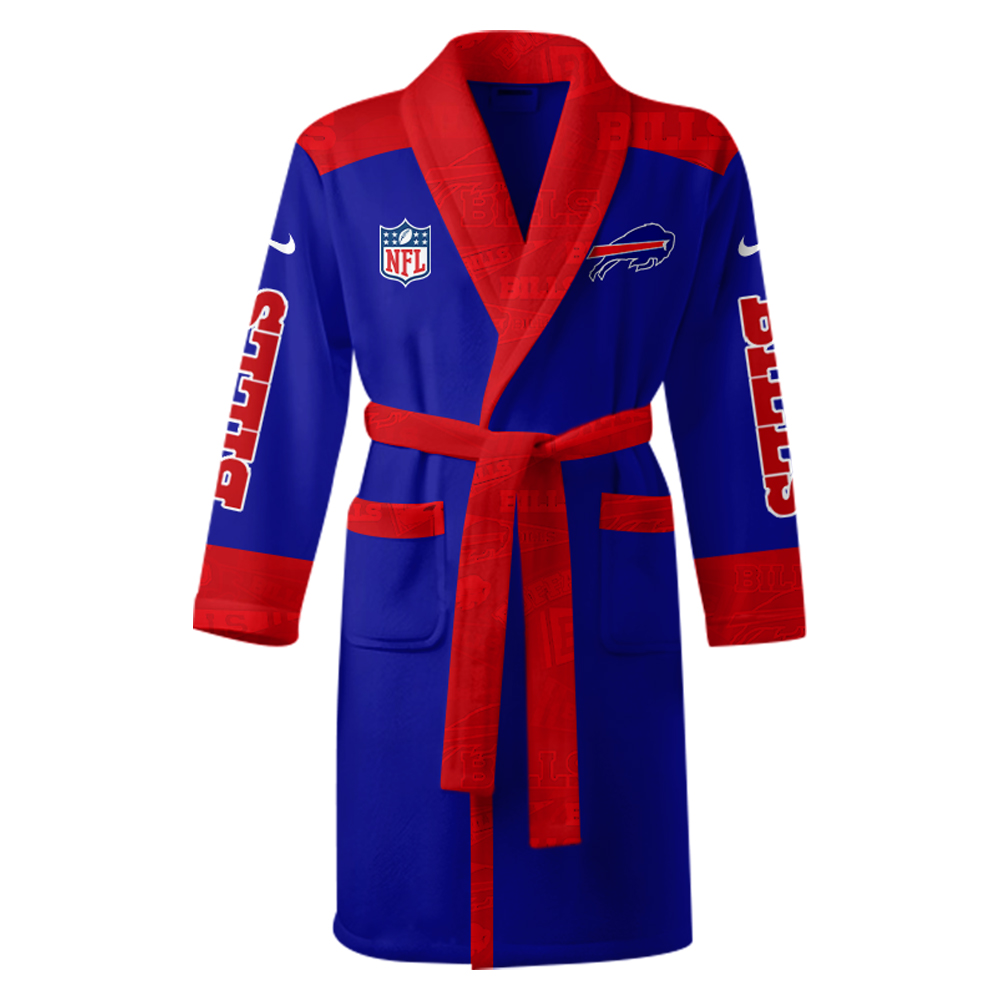 Buffalo Bills Bathrobe Luxurious Comfort Meets Sporty Style - Famjoys Buffalo Bills Bathrobe Luxurious Comfort Meets Sporty Style - Famjoys