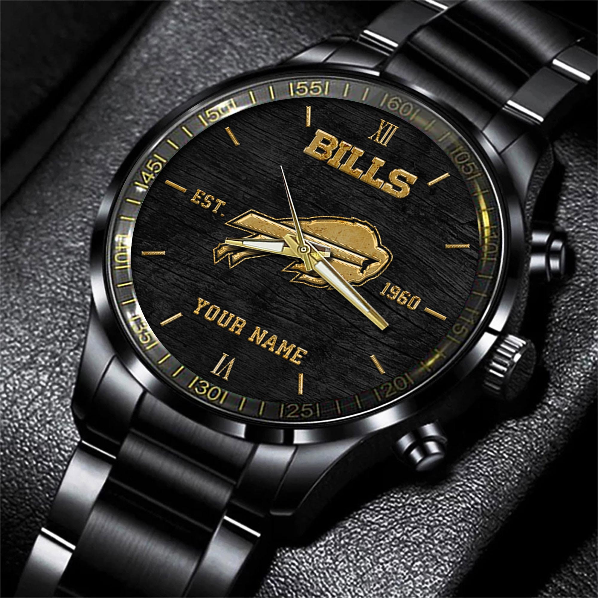 Buffalo Bills Black Fashion Sport Black Fashion Watch - Famjoys Buffalo Bills Black Fashion Sport Black Fashion Watch - Famjoys
