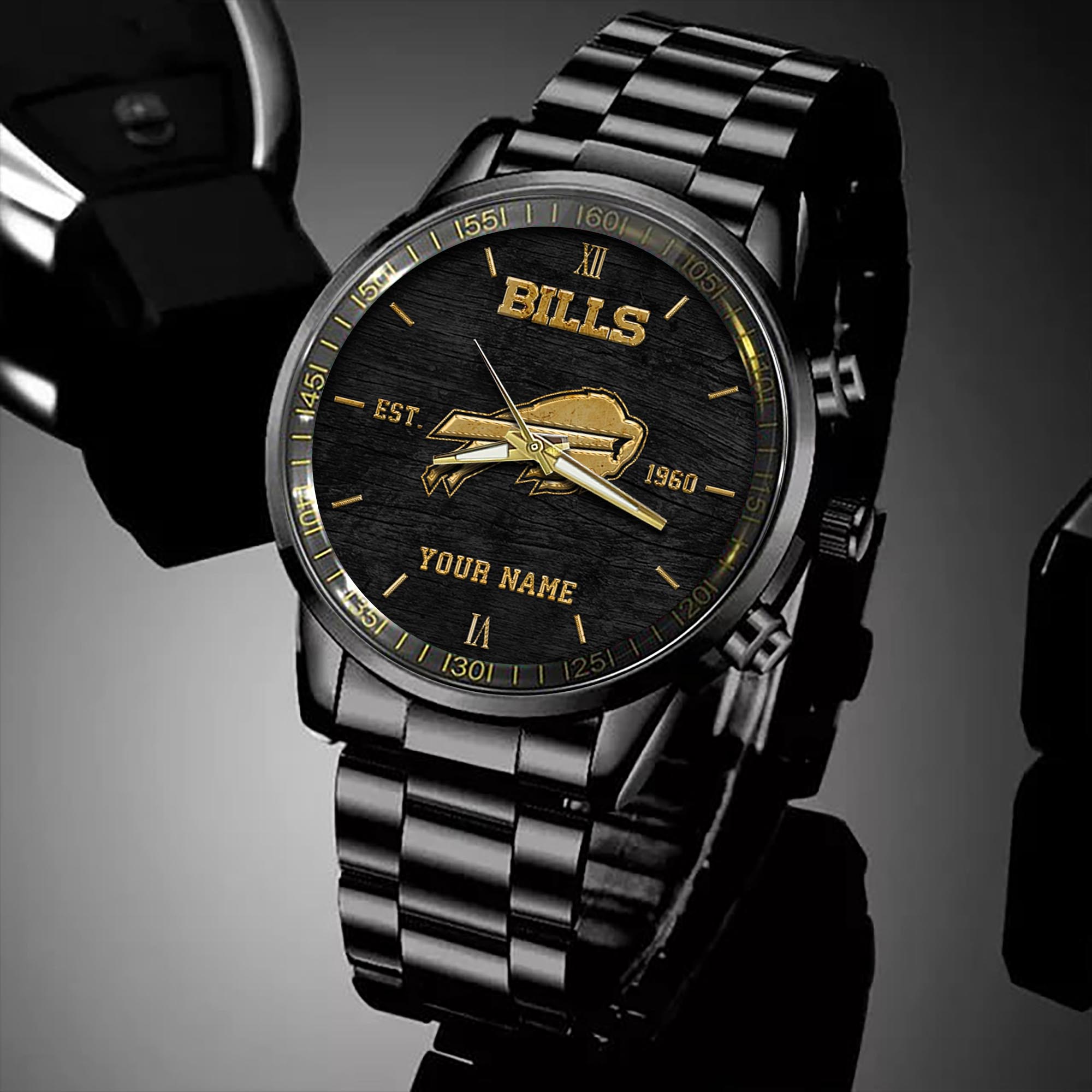Buffalo Bills Black Fashion Sport Black Fashion Watch - Famjoys Buffalo Bills Black Fashion Sport Black Fashion Watch - Famjoys