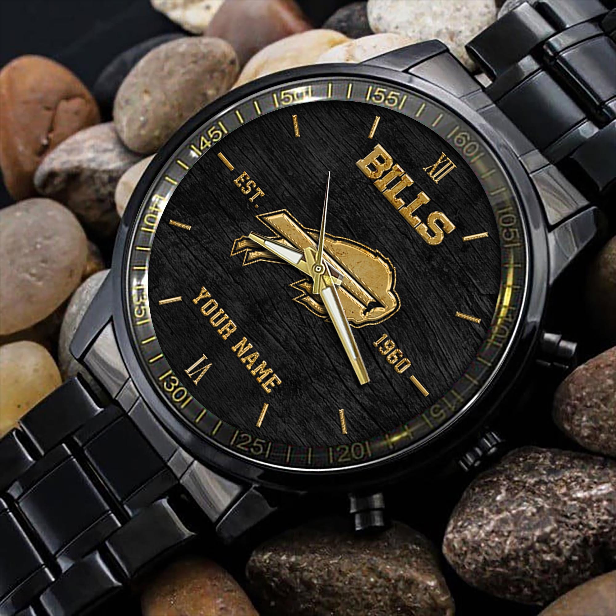 Buffalo Bills Black Fashion Sport Black Fashion Watch - Famjoys Buffalo Bills Black Fashion Sport Black Fashion Watch - Famjoys