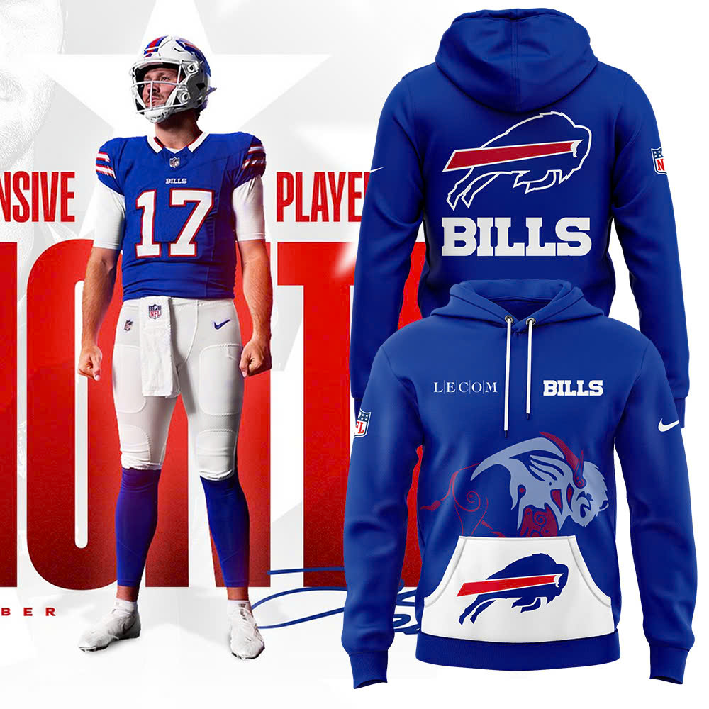 Buffalo Bills Blue Game Player Hoodie - Famjoys Buffalo Bills Blue Game Player Hoodie - Famjoys