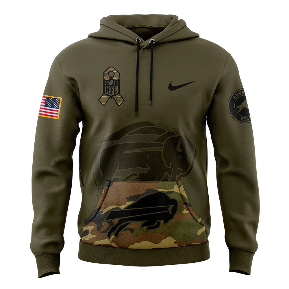 Buffalo Bills Camo Salute to Service Club Fleece Pullover Hoodie - Famjoys Buffalo Bills Camo Salute to Service Club Fleece Pullover Hoodie - Famjoys