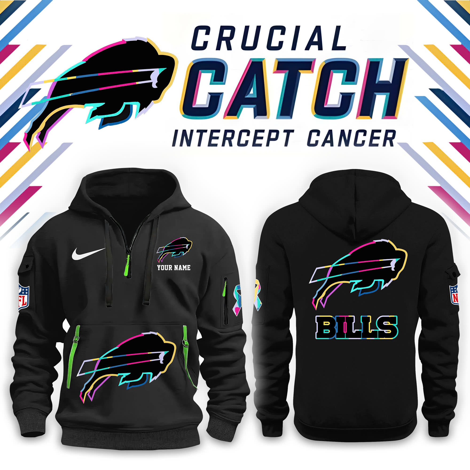 Buffalo Bills Combo Customize Hoodie 115 & Cap & Jogger - Famjoys Buffalo Bills Combo Customize Hoodie 115 & Cap & Jogger - Famjoys
