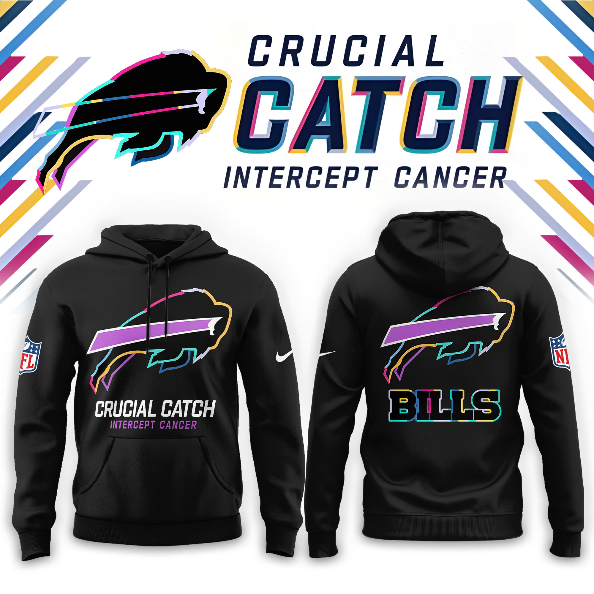 Buffalo Bills Crucial Catch Combo Hoodie | Cap | Jogger - Famjoys Buffalo Bills Crucial Catch Combo Hoodie | Cap | Jogger - Famjoys