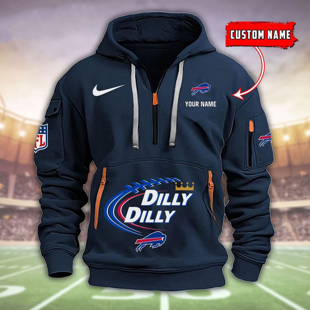 Buffalo Bills Dilly Dilly Football Quarter Zip Hoodie For Buffalo Bills Fans - Famjoys Buffalo Bills Dilly Dilly Football Quarter Zip Hoodie For Buffalo Bills Fans - Famjoys