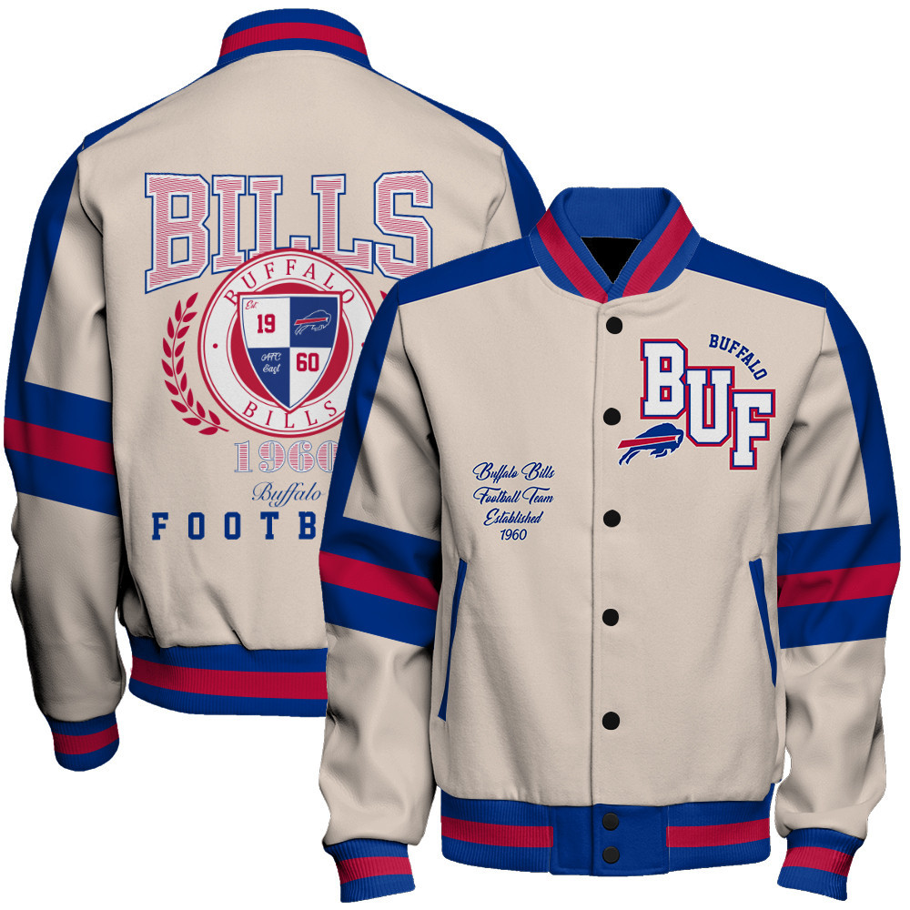 Buffalo Bills - Feel The Power Unisex Varsity Jacket - Famjoys Buffalo Bills - Feel The Power Unisex Varsity Jacket - Famjoys