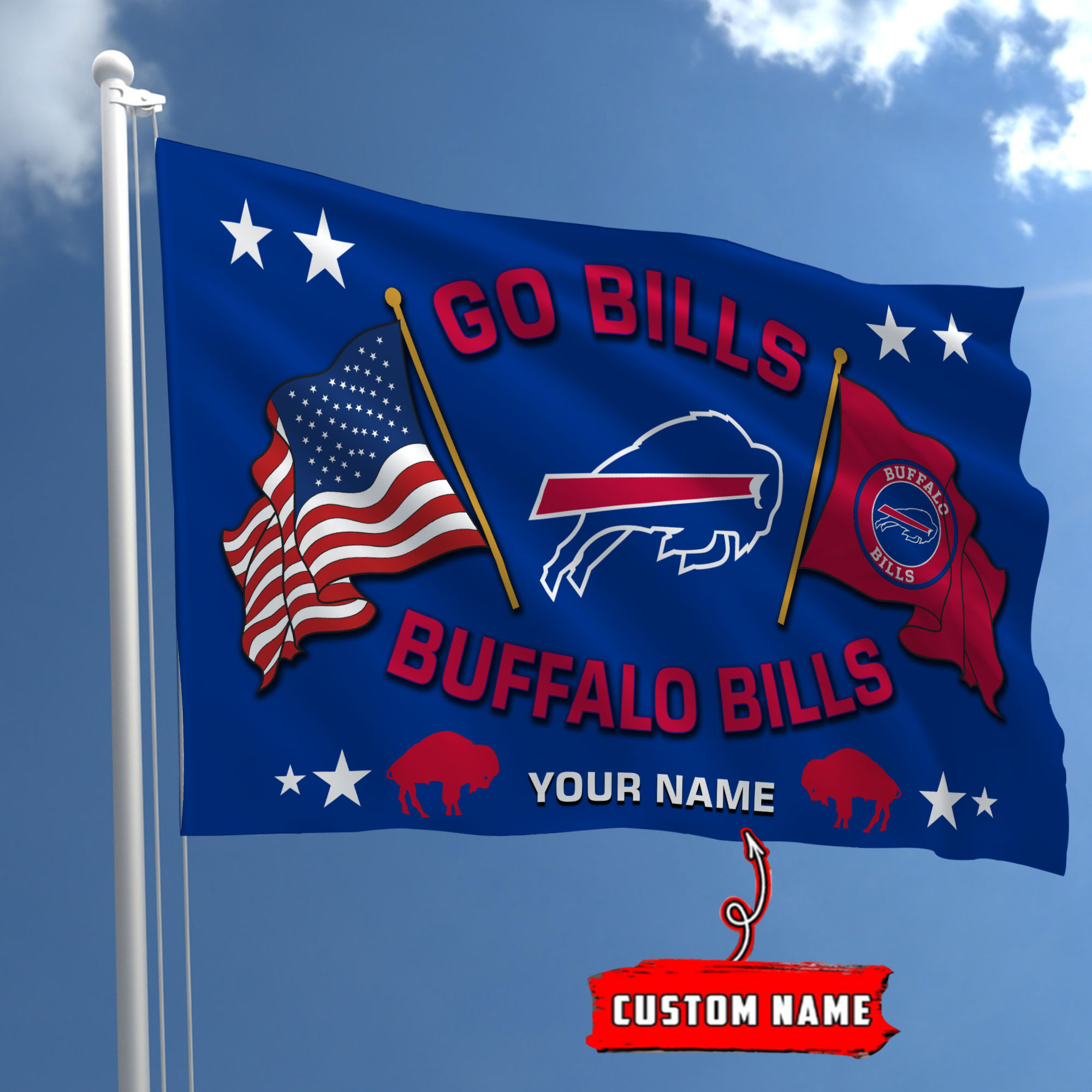 Buffalo Bills Football House Flag