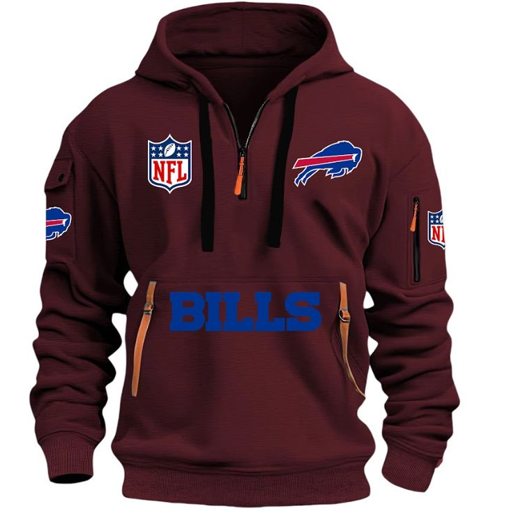 Buffalo Bills - HOODIE HALF ZIPPER - QTA405111342 - Famjoys Buffalo Bills - HOODIE HALF ZIPPER - QTA405111342 - Famjoys