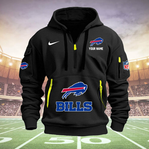 Buffalo Bills New Personalized Quarter Zip Hoodie AZBTQZH000024 - Famjoys Buffalo Bills New Personalized Quarter Zip Hoodie AZBTQZH000024 - Famjoys